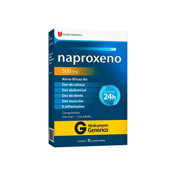 Naproxeno 500mg Comprimido Simples - Caixa com 10 Comprimidos - Imagem 1
